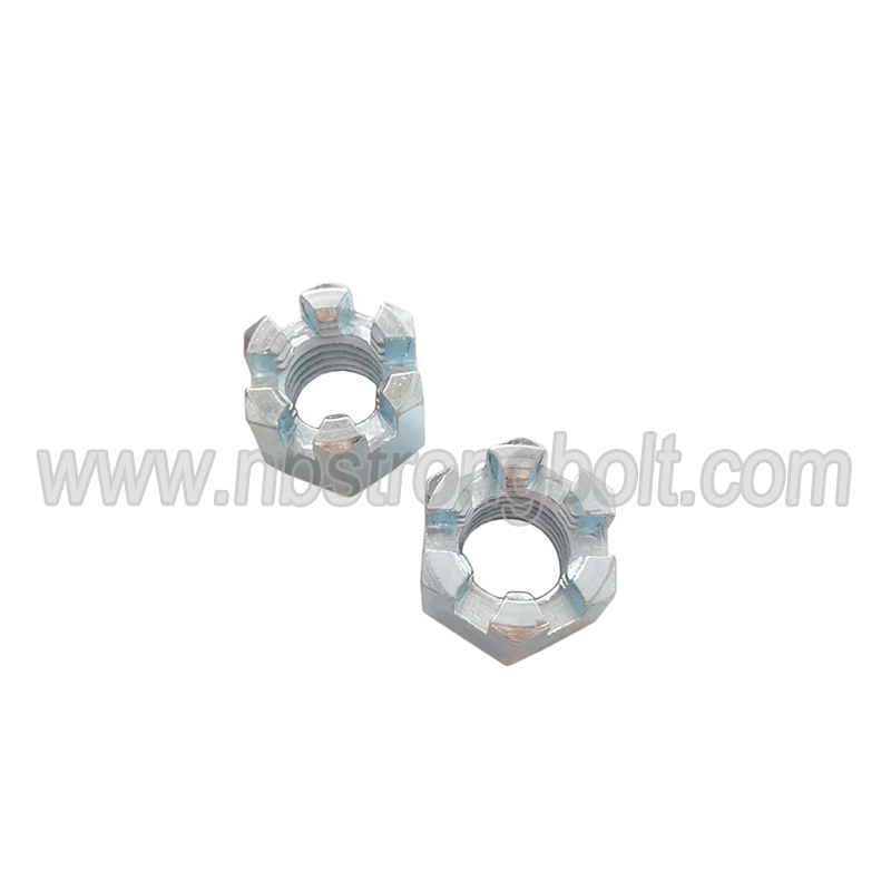 DIN935 Hex Castle Nut with White Zinc Plated