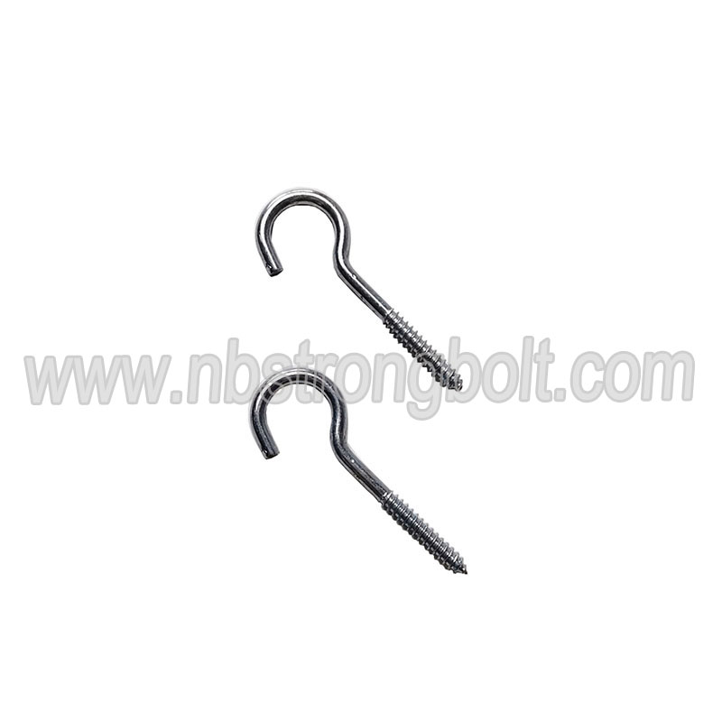 Carbon Steel Zinc Plated Open Eye Screws / Hook Screws
