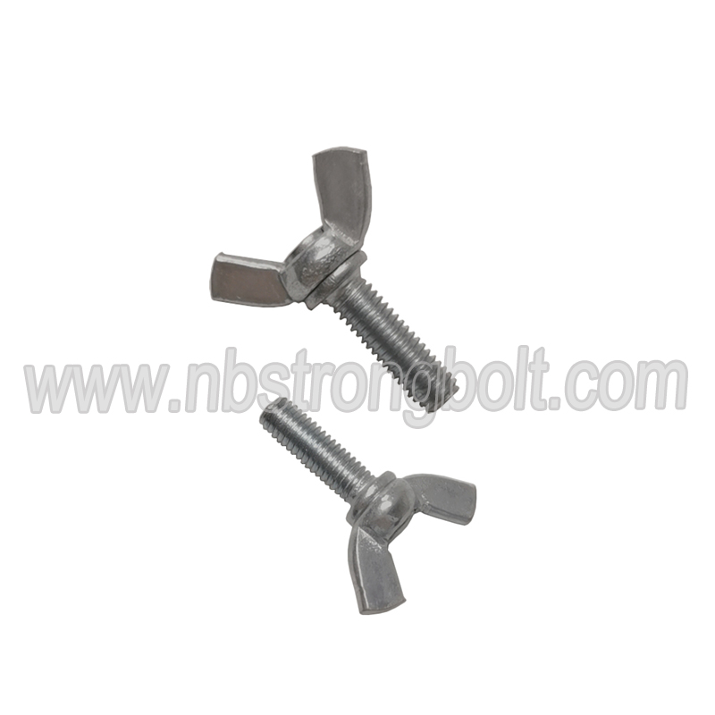 DIN316 Wing Screw with White Zinc Plated Cr3+ Carbo