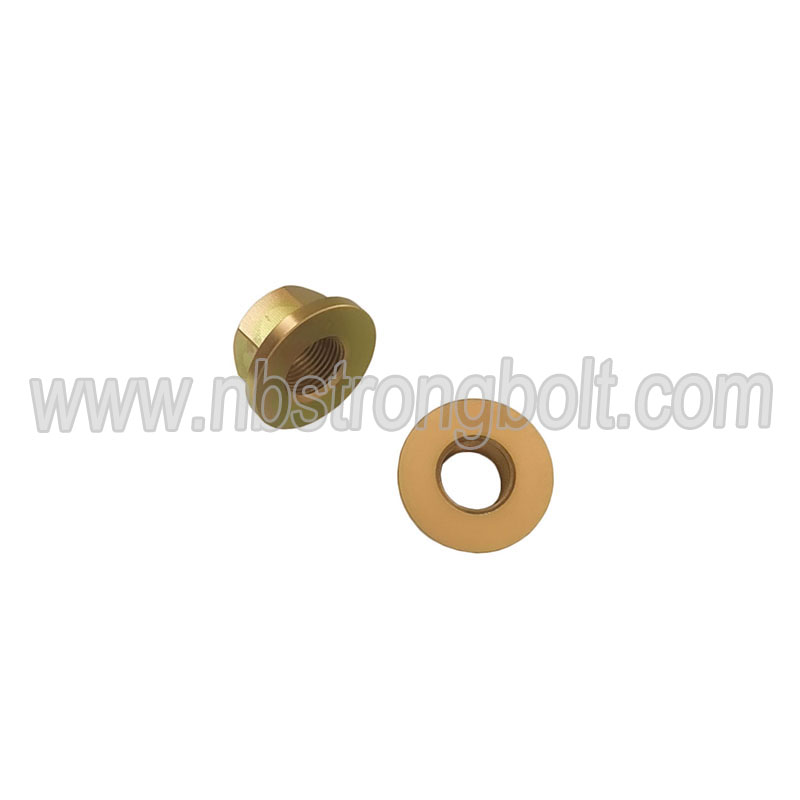 Hex Flange Lock Nut  Class 10 with Yellow Zinc Plated